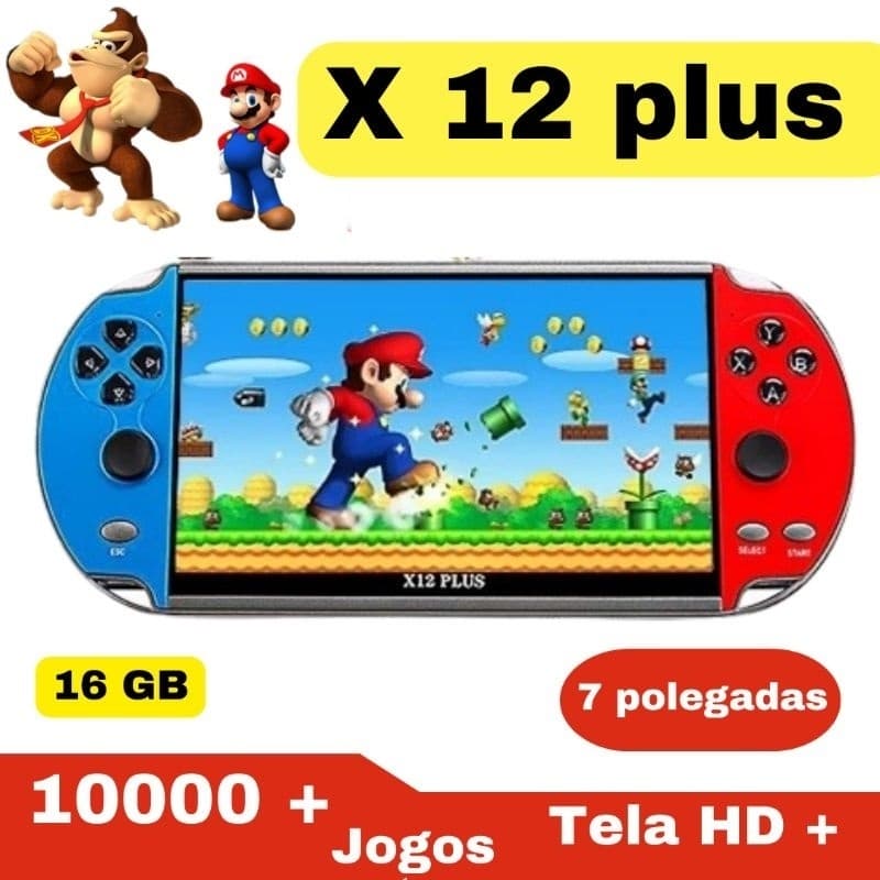 Console portátil x12 plus Premium Tela Grande 7.5 Polegadas