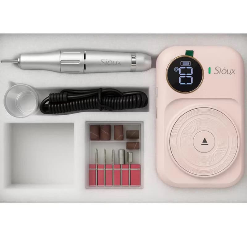 Motor Portátil Sioux 45.000RPM Bivolt Recarregável Pro - cor rosa