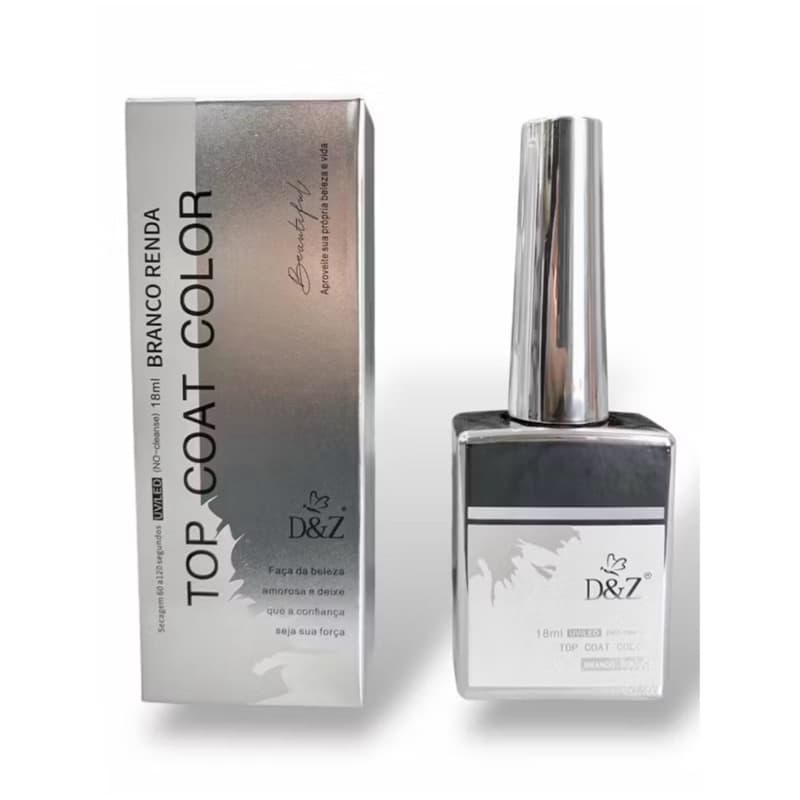 Top Coat com Cor Branco Renda - D&Z Premium