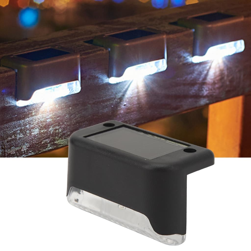 Luminária Solar LED Com Sensor  Luz Balizador Para Jardim Parede Escada Deck  À Prova d’Água Kit com 4 8 ou 12