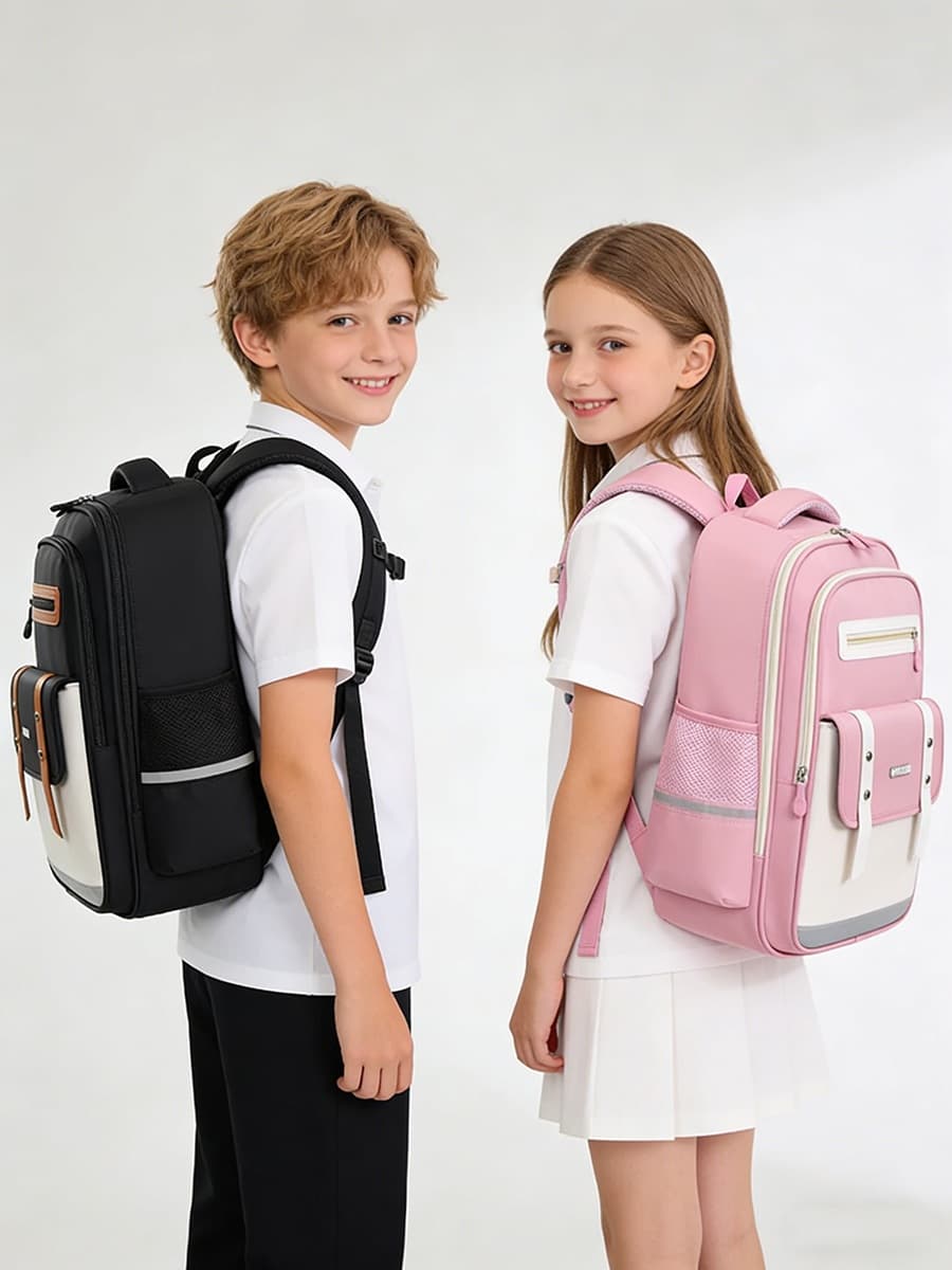 Kids school bag escola primária impermeável ridge guard redutor backpack