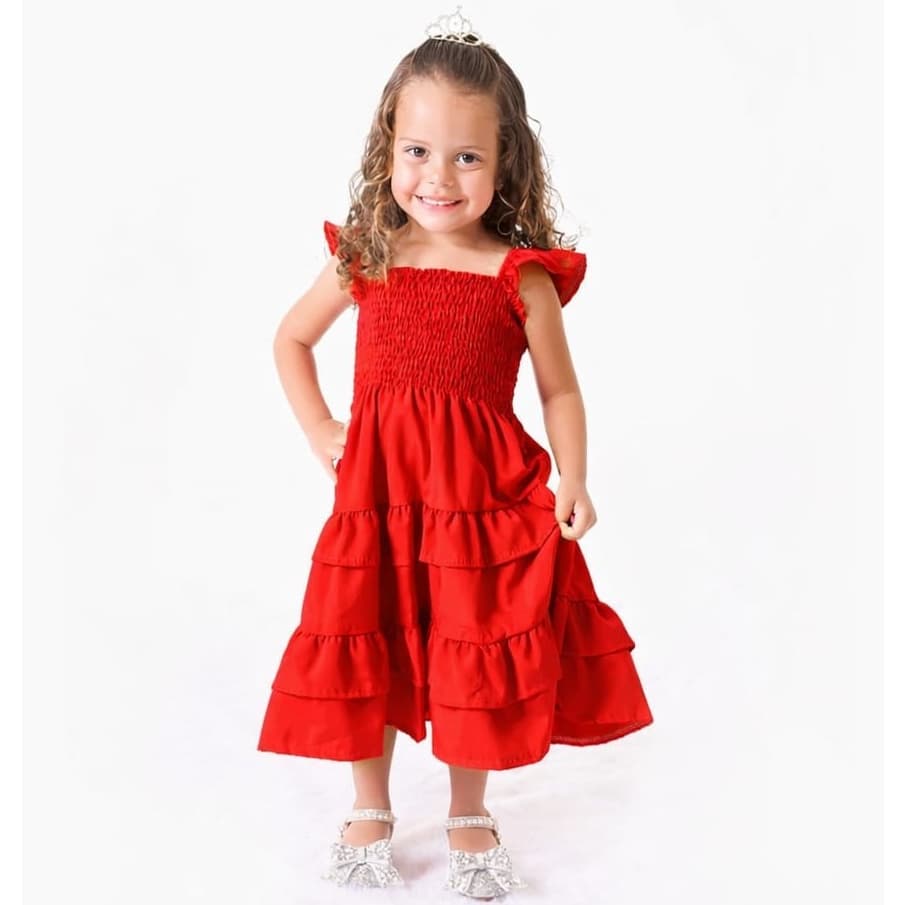Vestido Infantil Casual De Princesa Para Festa De Aniversario Ensaio fotográfico Tamanho Do 2 ao 10