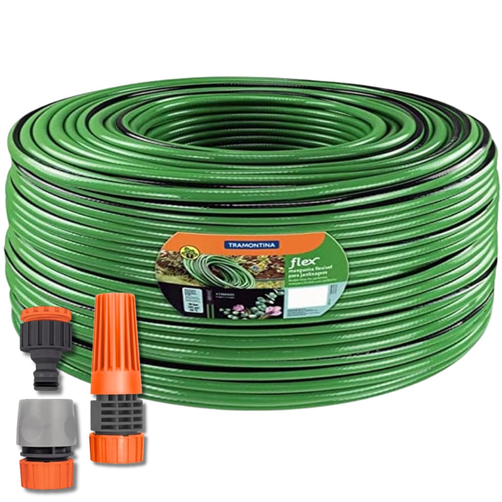 Mangueira de jardim 15 metros Tramontina 4 Camadas 1/2 Flex Com Kit Esguicho