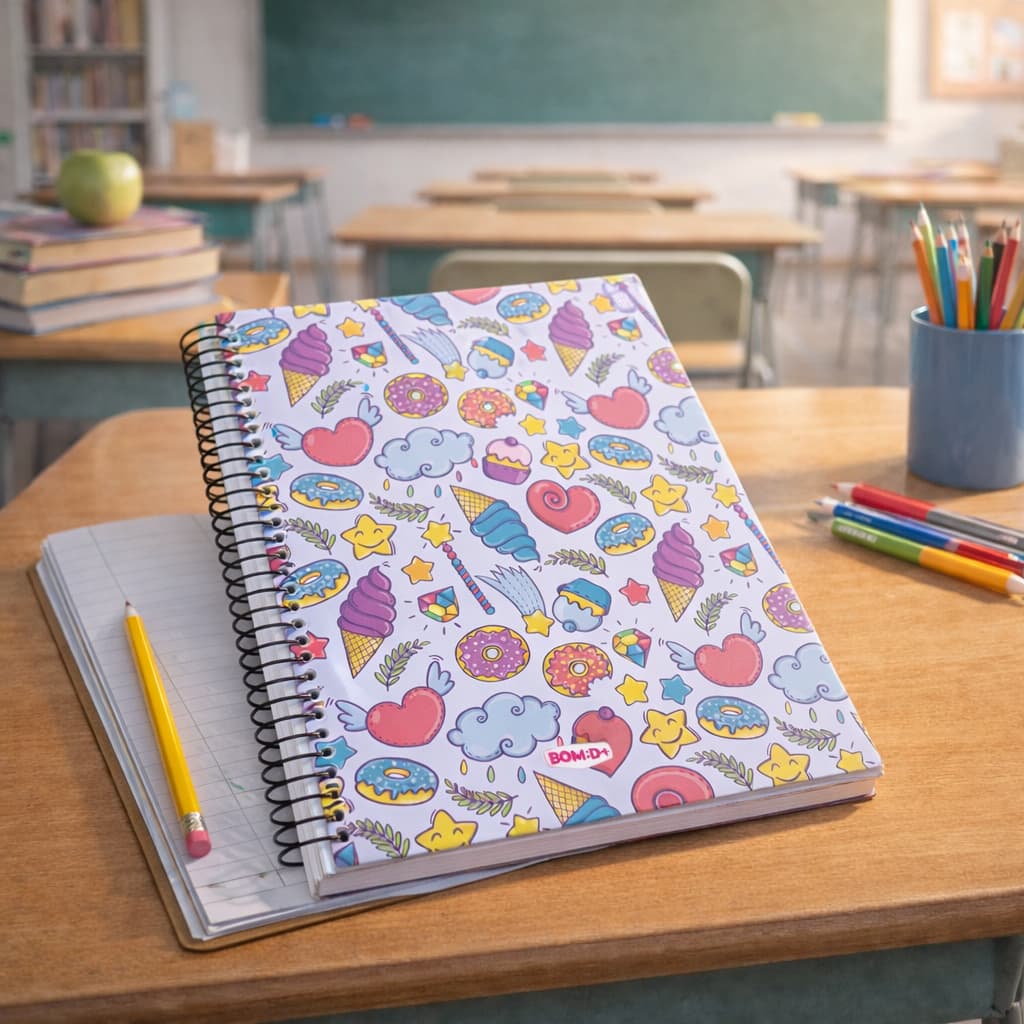 Caderno 10 Matérias Menina Caderno Desenhos Fofo 160 folhas