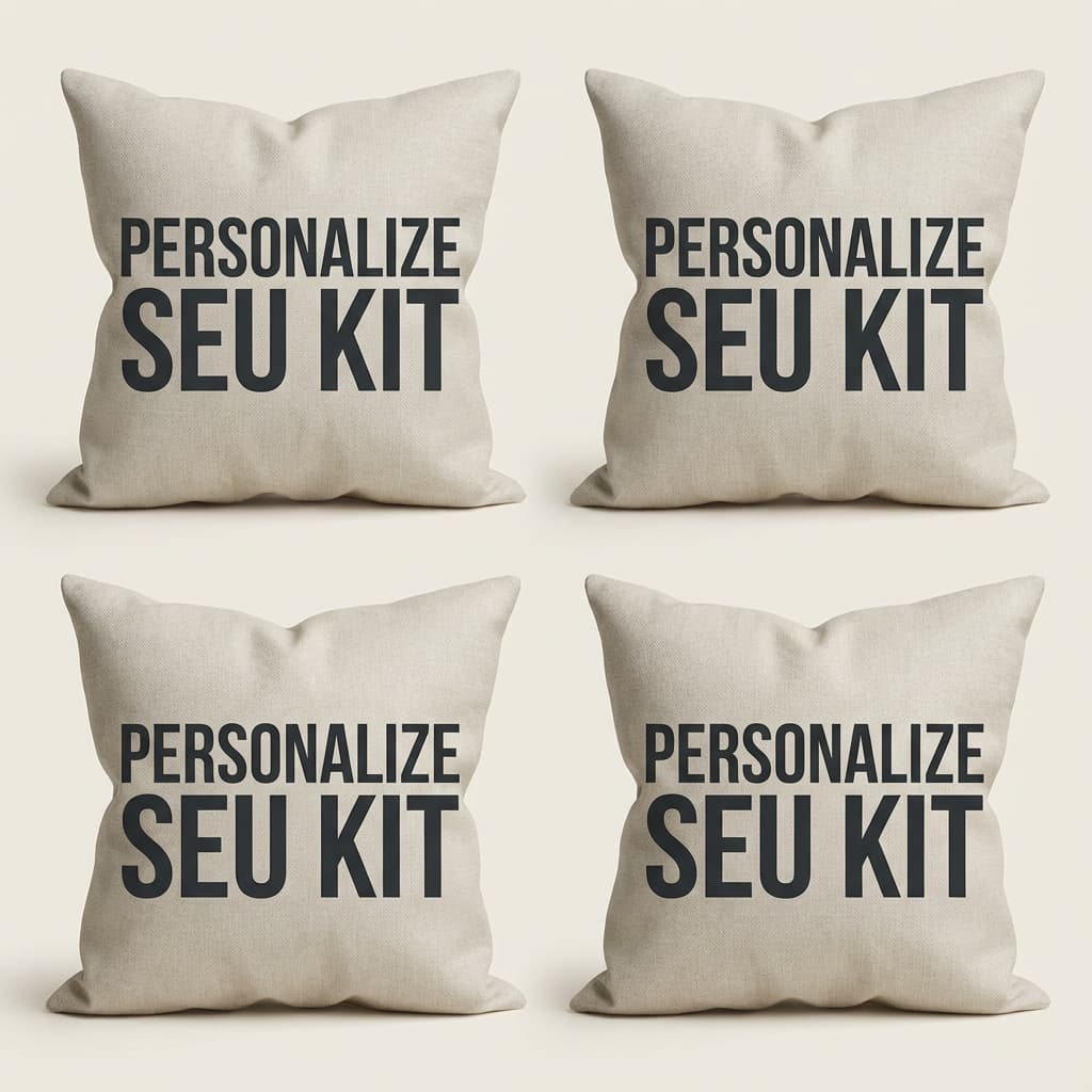 Kit 4 Capa de Almofada 45x45 Personalizáveis SUA FOTO SEU MOMENTO SUA ARTE - Premium Adonalô