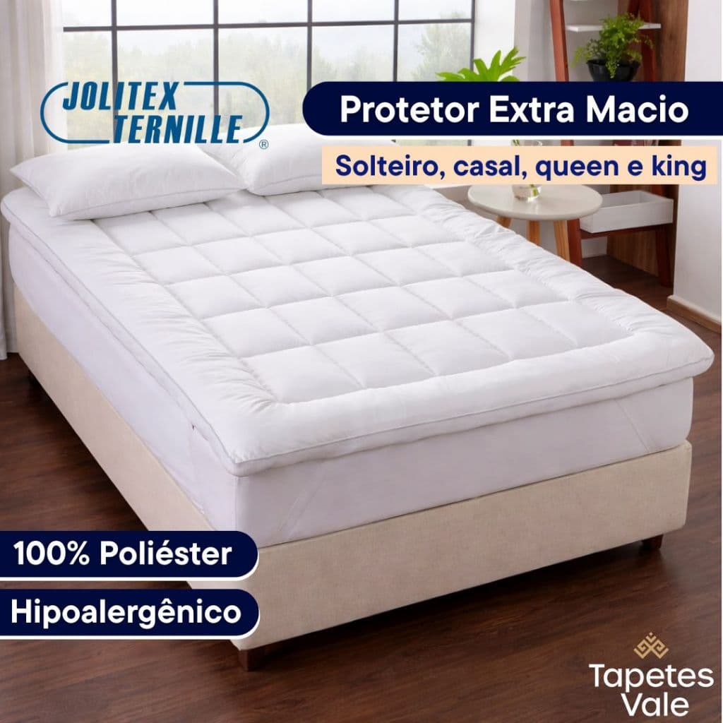 Pillow Top Jolitex Protetor De Colchão Extra Macio Com Elástico Nas Pontas