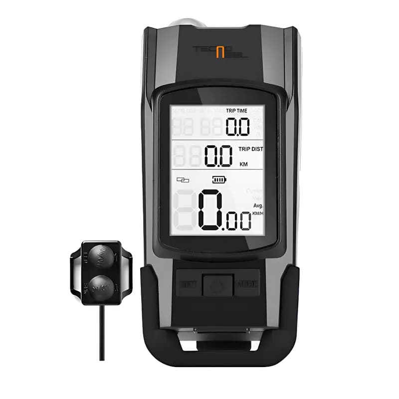 Lanterna Led De Bike Farol De Alto Brilho T6 4 Modos De Luz Com Velocímetro E Buzina Recarregável