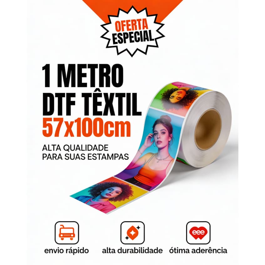Dtf Impressão.Qualidade I3200 Para Estamparia Blusas Qualquer Tecido etc. 1 METRO por 57 CM Envio 24h vc