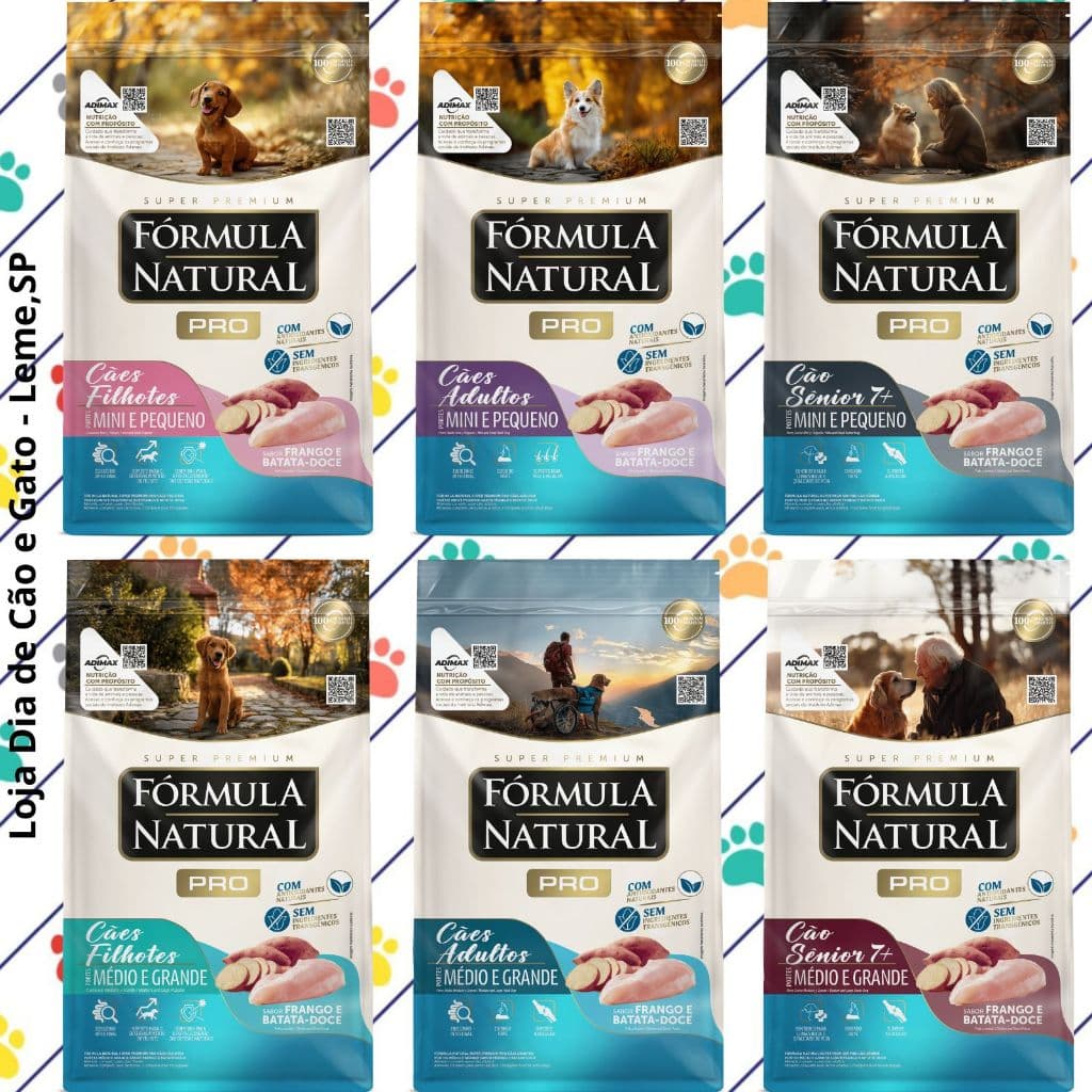 Ração 15Kg e 10,1Kg - Fórmula Natural Pro Cachorros Filhotes, Adultos e Sênior