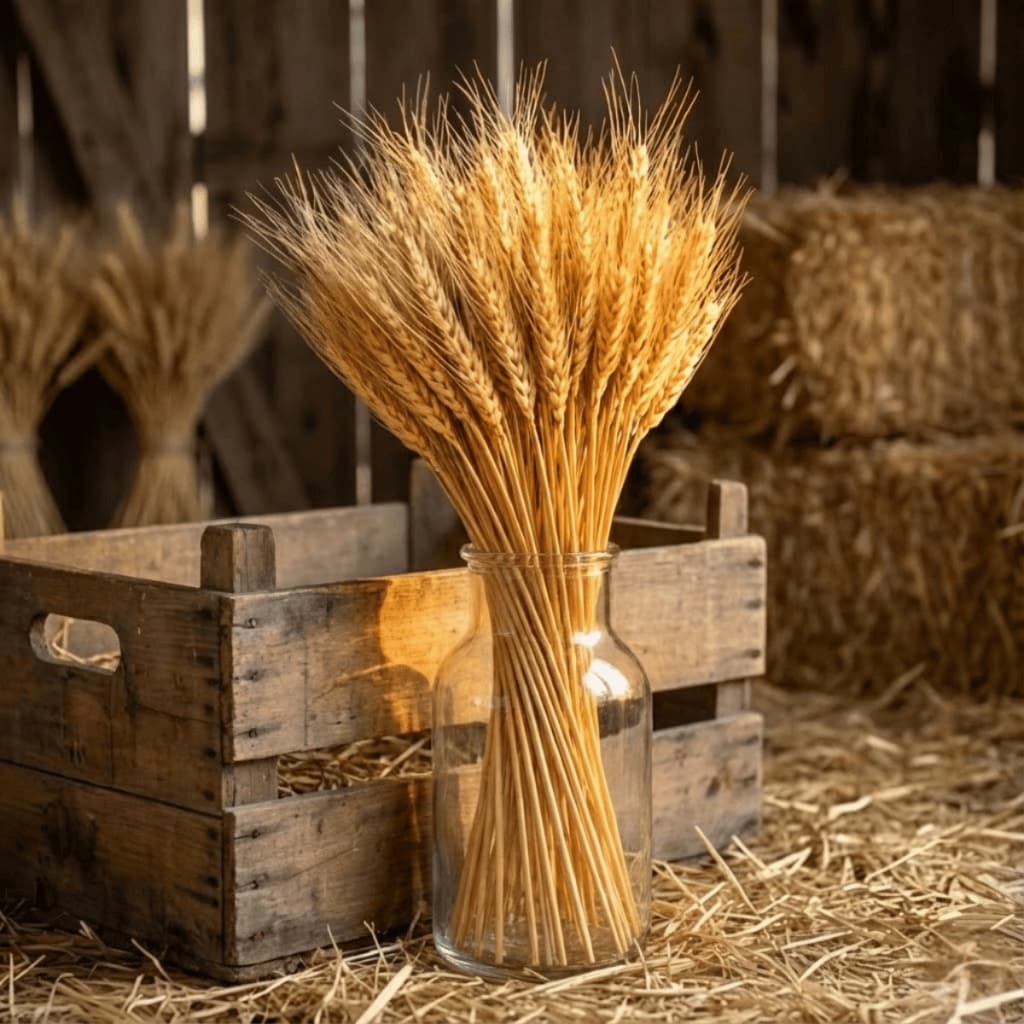 Trigo Seco Natural 40/80/160/240/400 Hastes – P/Decoração Rústica, Arranjos e Vaso Decorativo