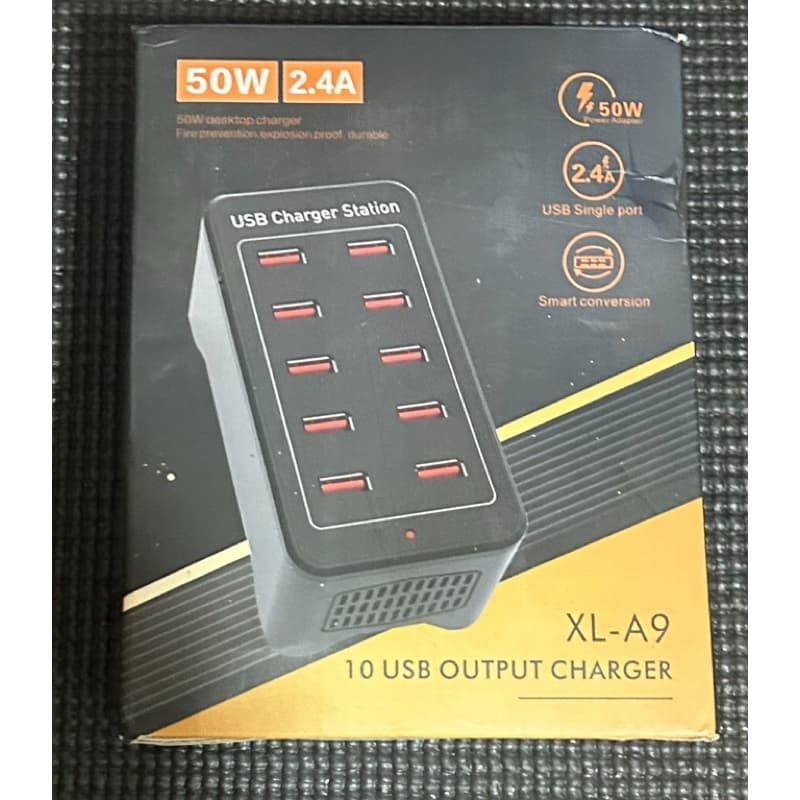 carregador USB de 10 portas, modelo XL-A9