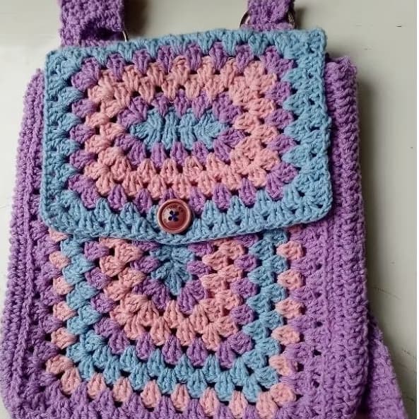 mochila infantil de crochê artesanal menina 2 a 5 anos-feito a mão