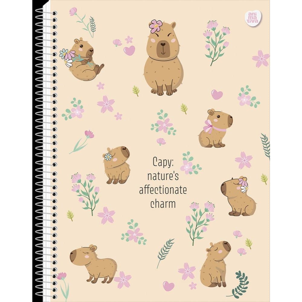 Caderno Universitário Capivara Espiral 10 matérias 160 folhas