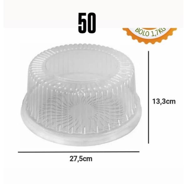Embalagem 50 alta para bolos e tortas com 10 unidades PACKFORM/BIPACK/SANPACK/GALVANOTEK