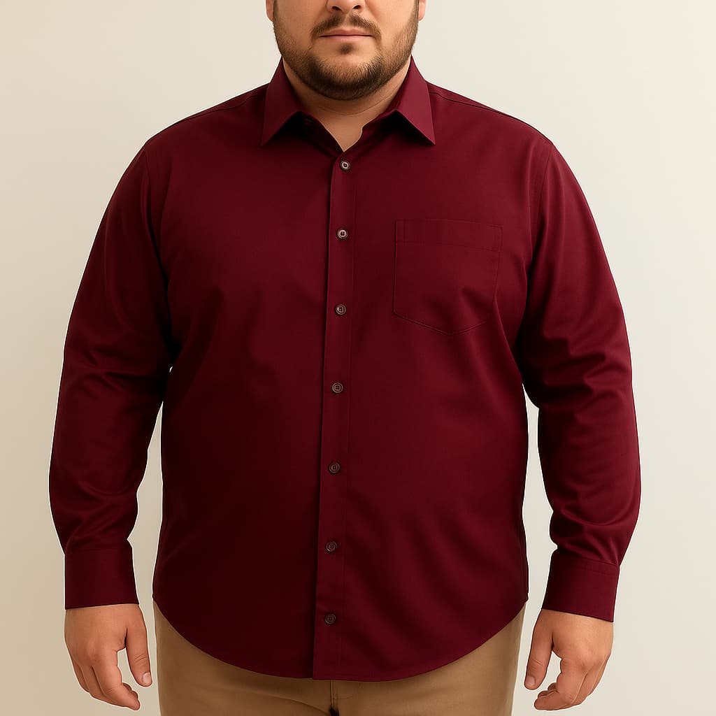Camisa Social Manga Longa Plus Size Extra Grande Masculina