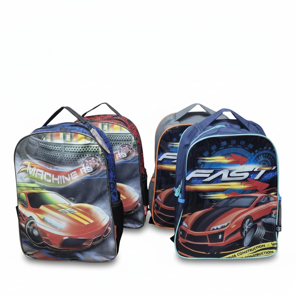 MOCHILA INFANTIL CARROS MACHINE - FAST WINTH