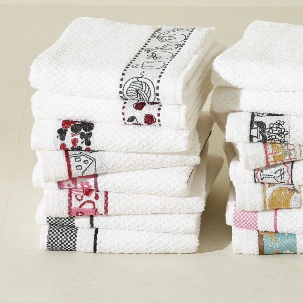 Kit 3 Toalha Pano de Copa Prato Jacquard Atoalhado Felpudo 45x70 cm 100% Algodão
