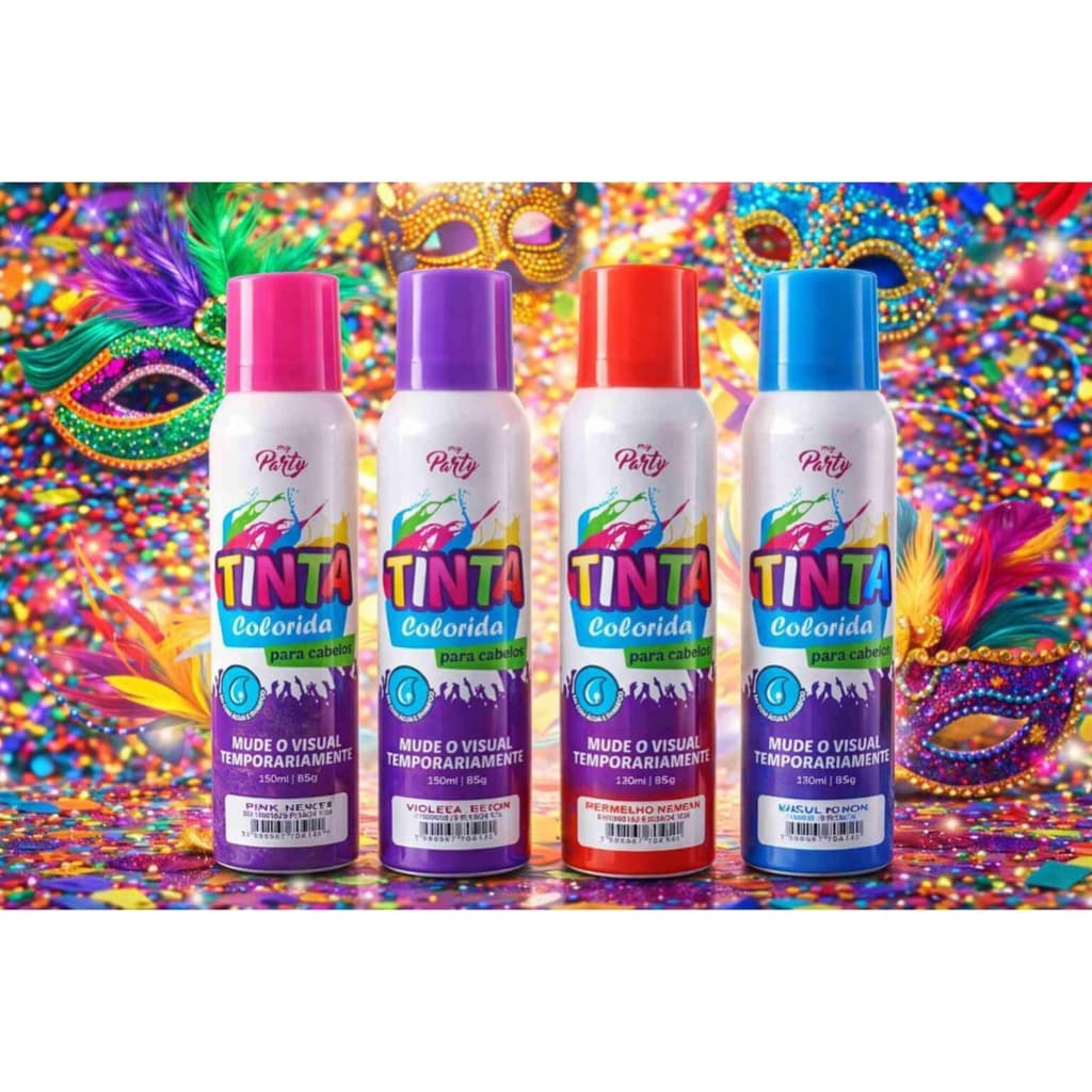 Tinta Colorida Temporária para Cabelos – My Party 🎉