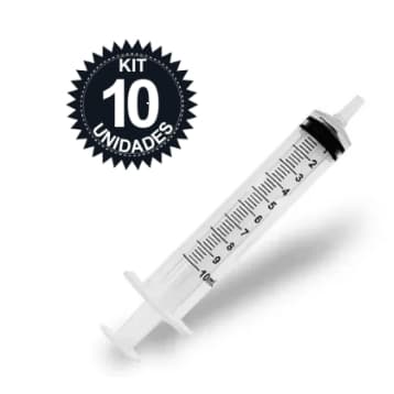 Kit C/10 Seringas S/ Agulha Bico Luer slip 10ml