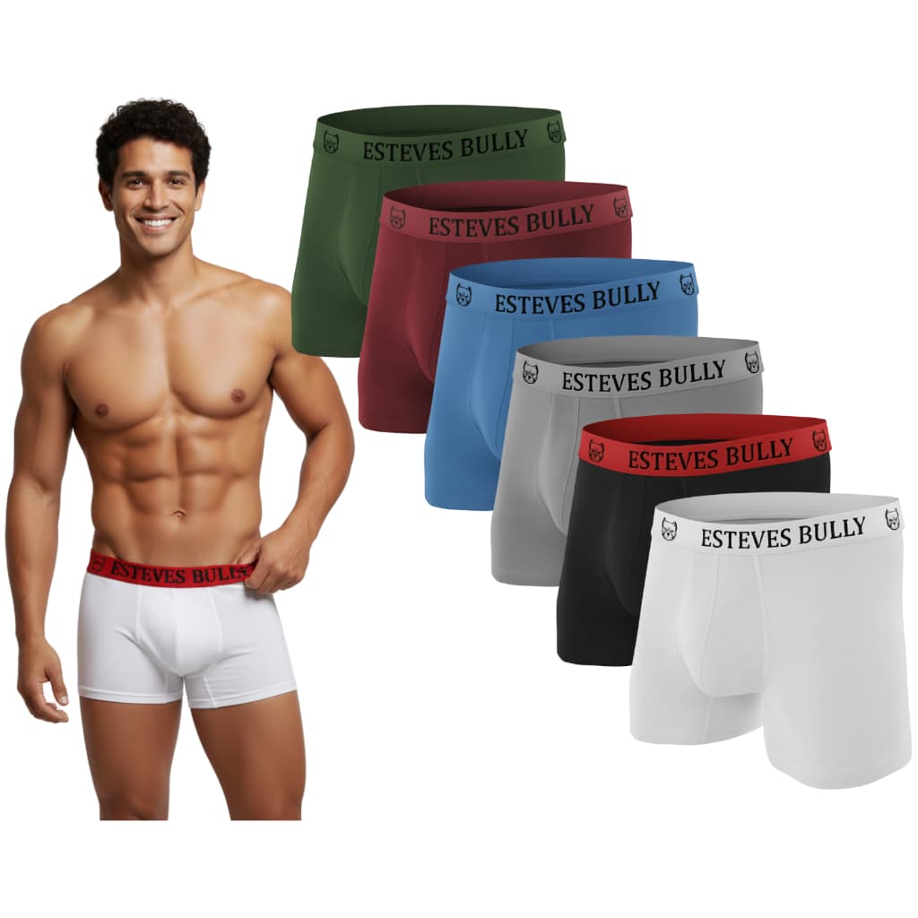 Kit com 6 Cuecas Boxer Masculina Confortável Microfibra , Estilo, Forro 100% Algodão