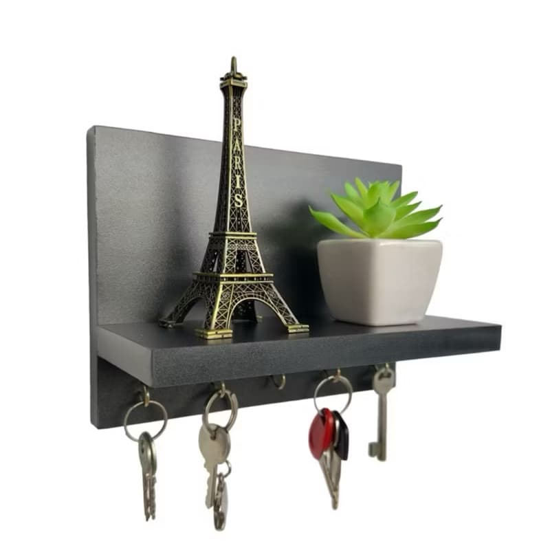Porta Chaves Simples em Mdf fácil instalação com prateleira casa decoração