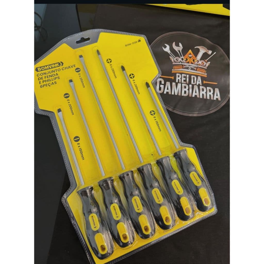 CONJUNTO CHAVE DE FENDA E PHILLIPS 6 PECAS BOM3128