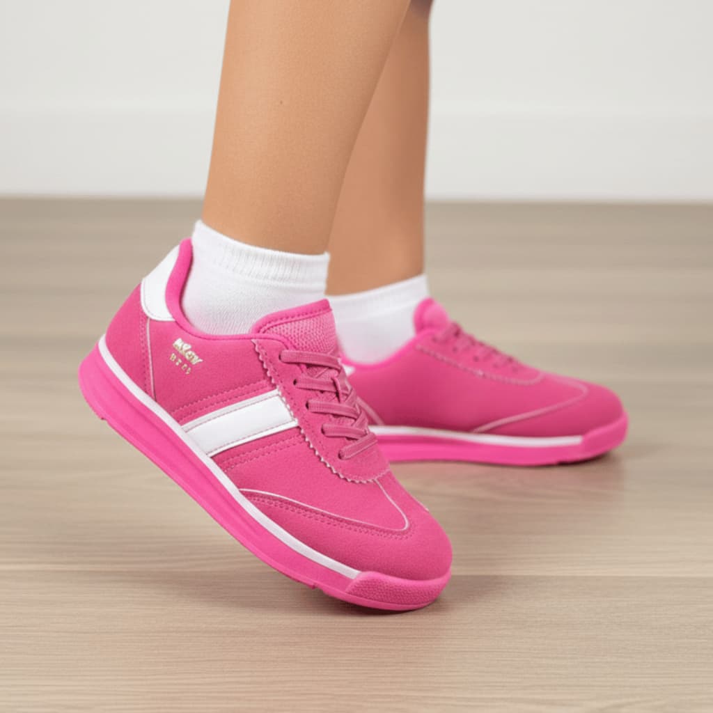 Tênis Infantil Feminino Kidy Tenis Escolar Meninas Reforçado Cadarço elástico