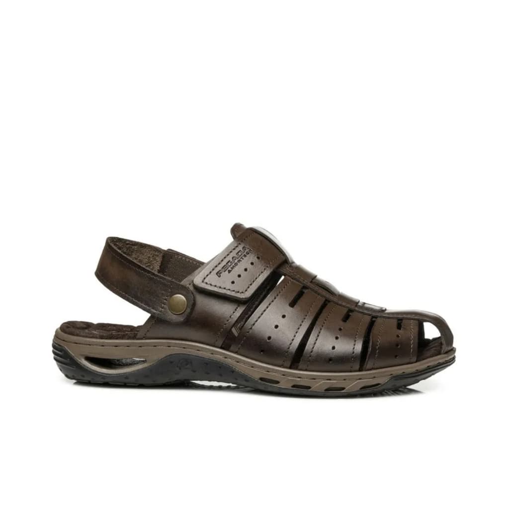 Pegada Papete Sandalia Em Couro Masculino Amortech Conforto Anatômico