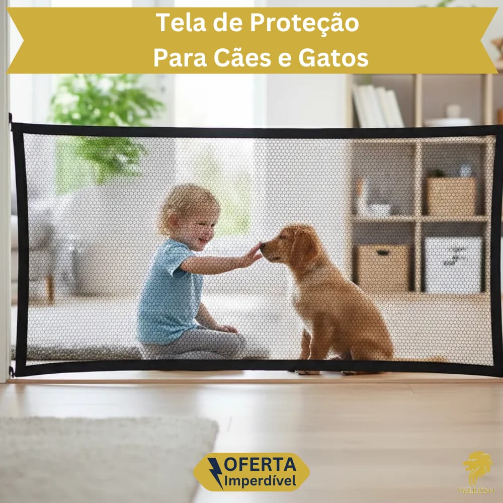 Cerca para Cães, Gatos e Crianças Tela Grade de Proteção para Portas Fixável Removível Lavável