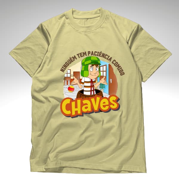 Camiseta Básica Dia a Dia Chaves Chapolin Tecido Leve e Confortável