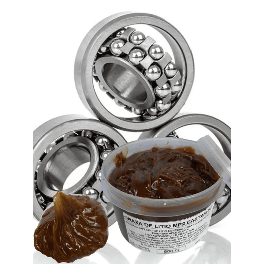 GRAXA DE LITIO MP2 CASTANHA PARA ROLAMENTOS MULTIUSO 500G