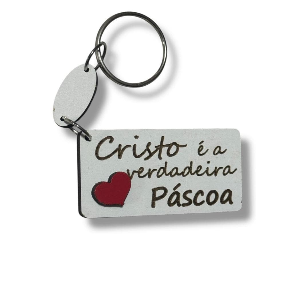 50 Chaveiros Temas Cristo É A Páscoa Lembrancinhas Brinde Branco