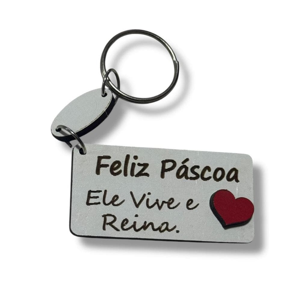 50 Chaveiros Temas Ele Vive Páscoa Lembrancinhas Brinde Branco