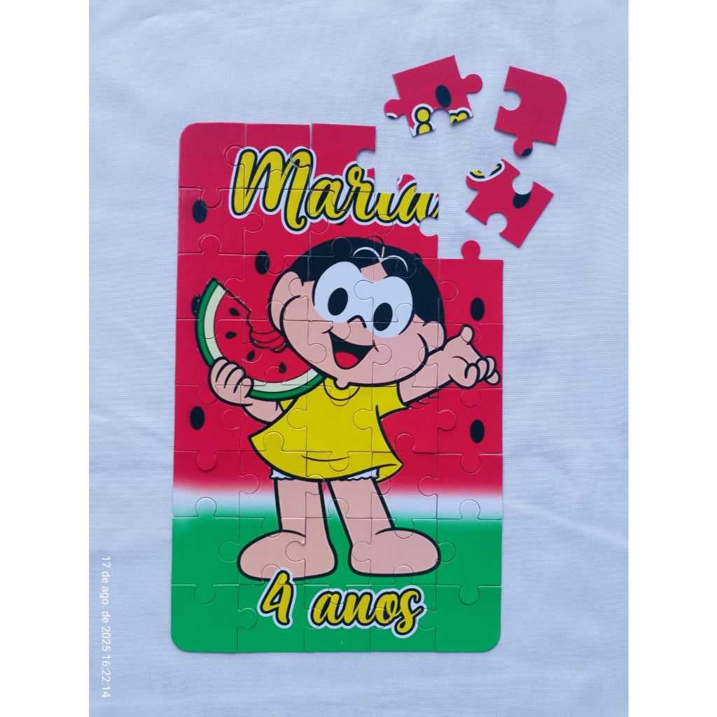Lembrancinha personalizada para festa — kit com 10 quebra-cabeça - Magali