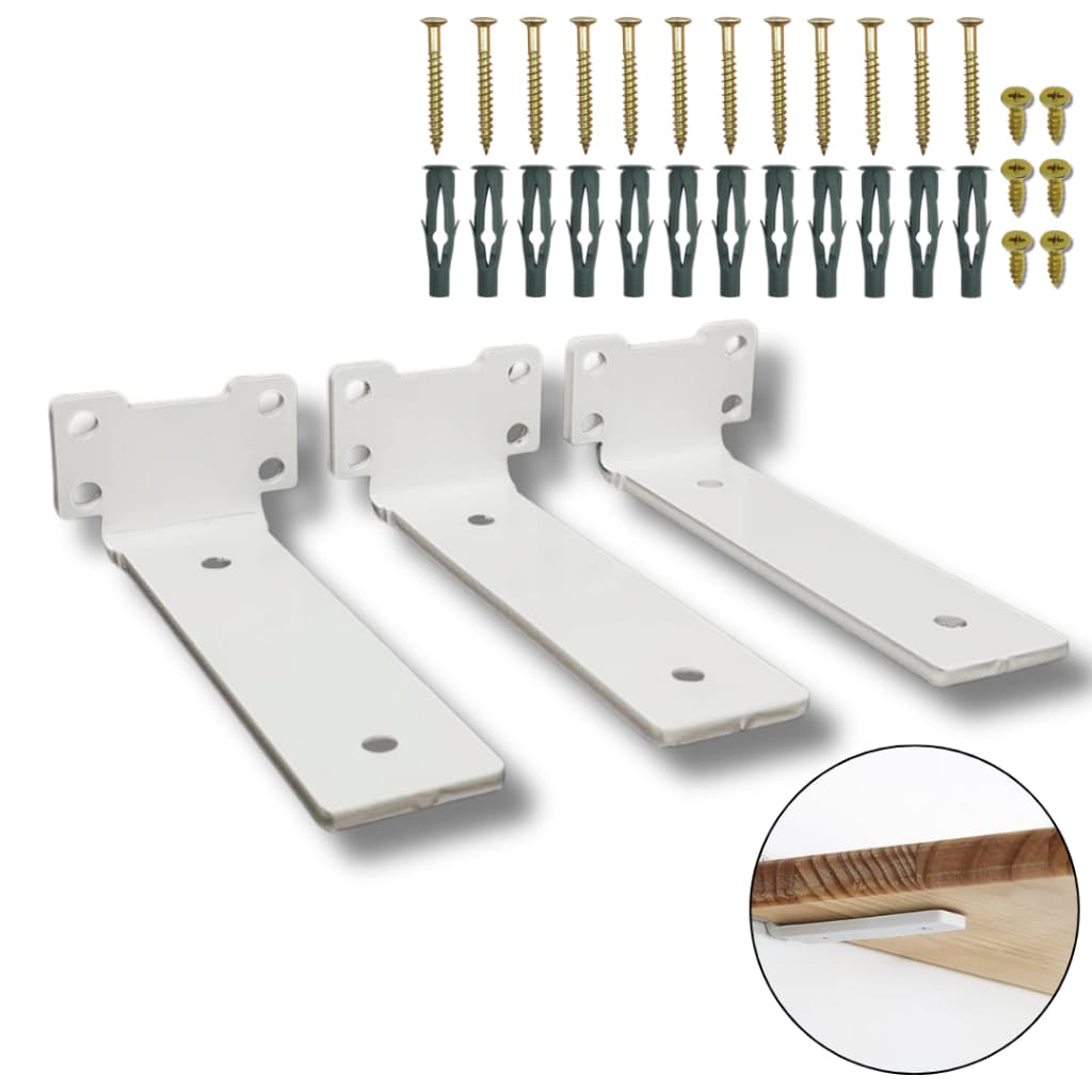Kit 3 Suportes De Prateleira Diversos Tamanhos Mão Francesa De Parede Aço Resistente Design Moderno
