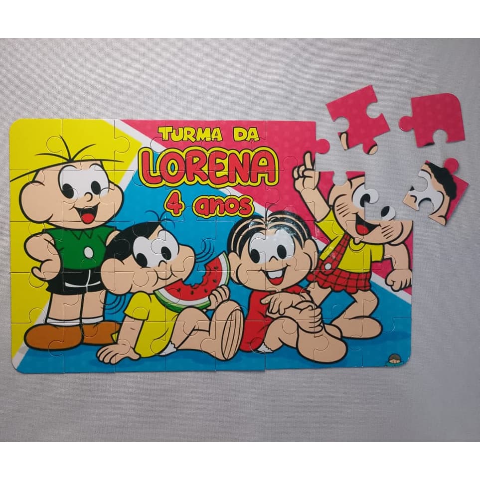 Turma da Mônica - Kit com quebra - cabeça personalizado e embalado Lembrancinha personalizada para festa