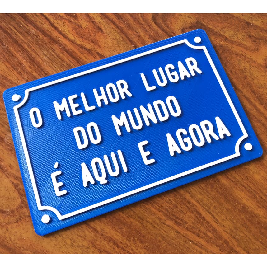 Placa decorativa O melhor lugar do mundo (10x15cm) Plaquinha pla com frases divertidas em relevo