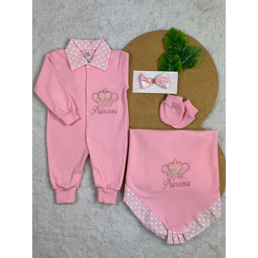 Saída de Hospital Feminina Lisa 100% Algodão kit completo