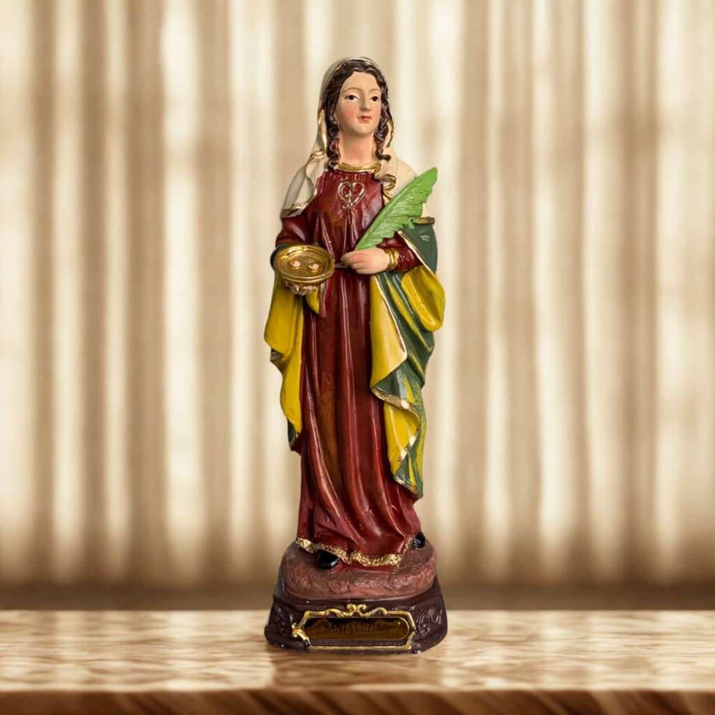 IMAGEM DE RESINA IMPORTADA SANTA LUZIA 15CM