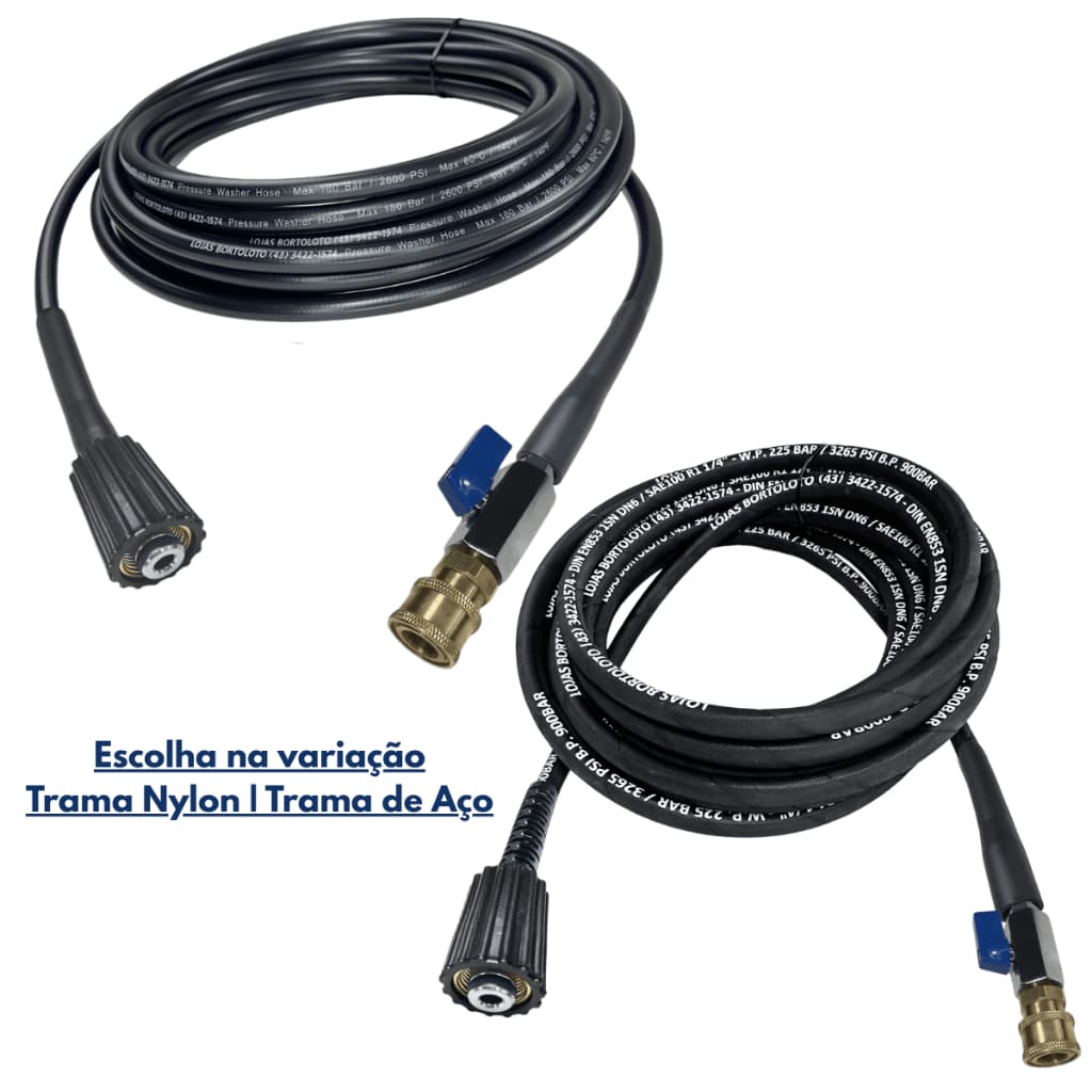 Mangueira Universal com Engate Rápido e Registro de Alta Pressão P/ Lavadoras WAP Electrolux Vonder