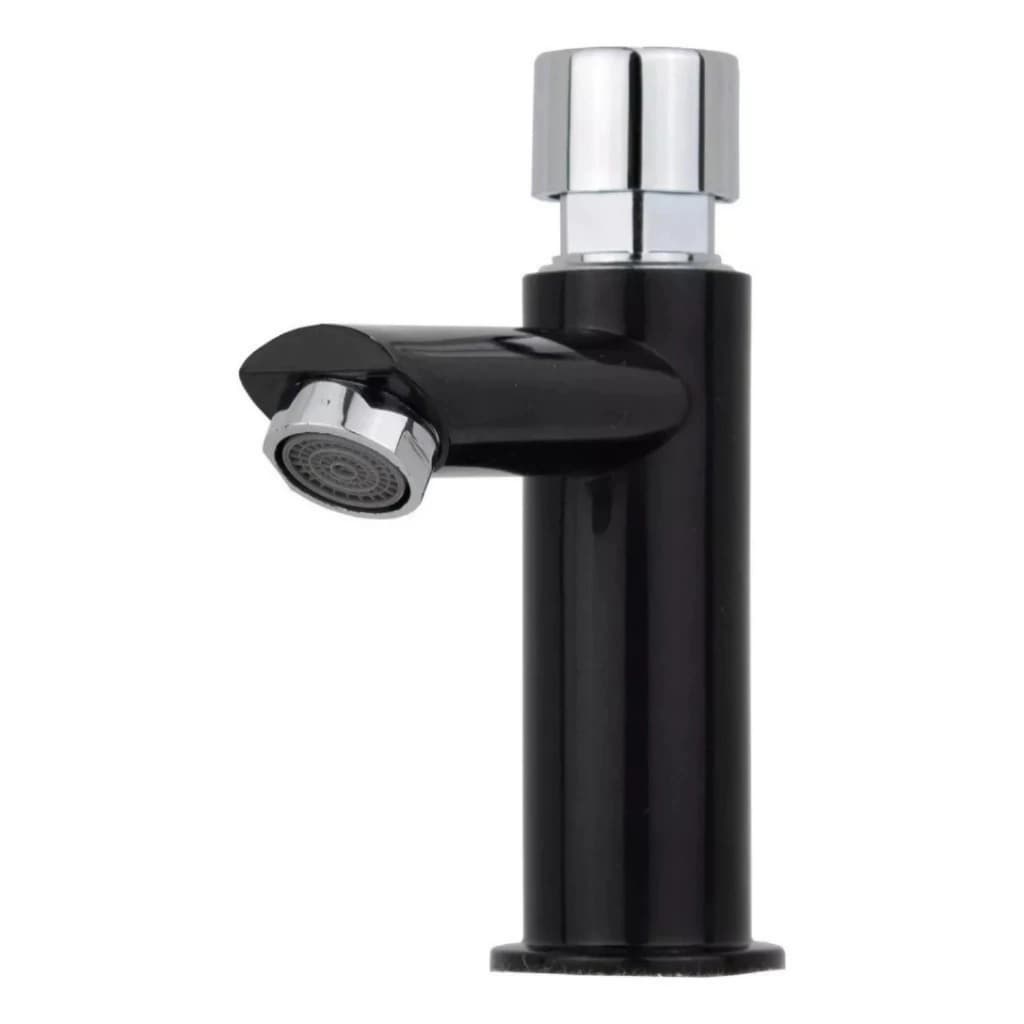Torneira Automatica Banheiro Preta com Cromado Gourmet