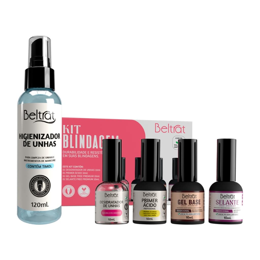 Kit Completo Preparadores Beltrat - Primer Ac + Desidratador + Selante + Gel Base  + Prep