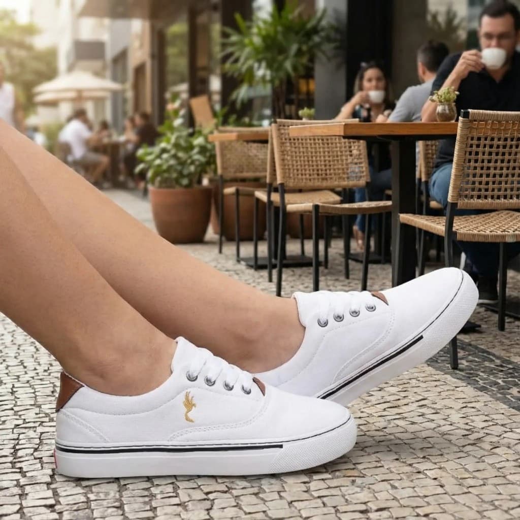 Sapatênis Feminino Polo Blu Casual Cano Baixo Leve Estiloso Confortável Dia a Dia
