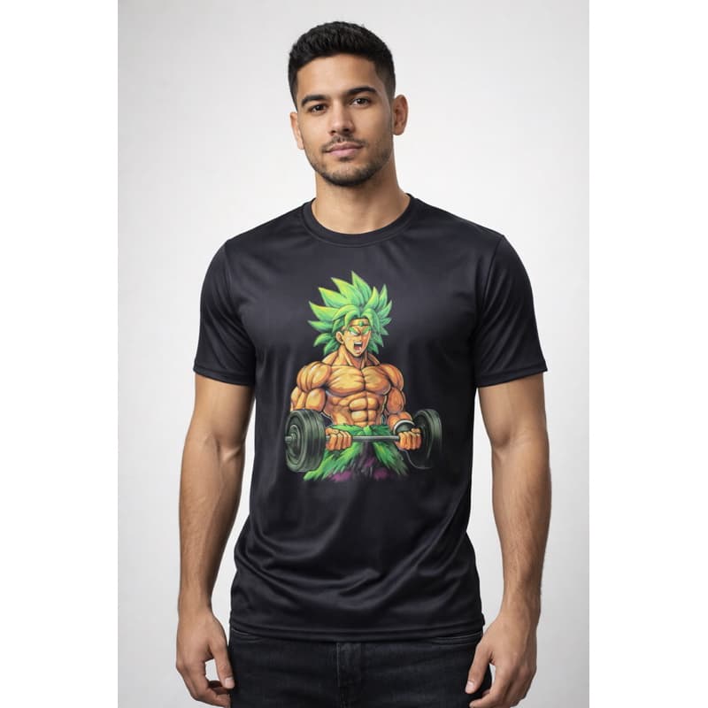 Camiseta Masculina Broly Fitness Academia • Dry Fit • Estampa Anime • Treino e Casual