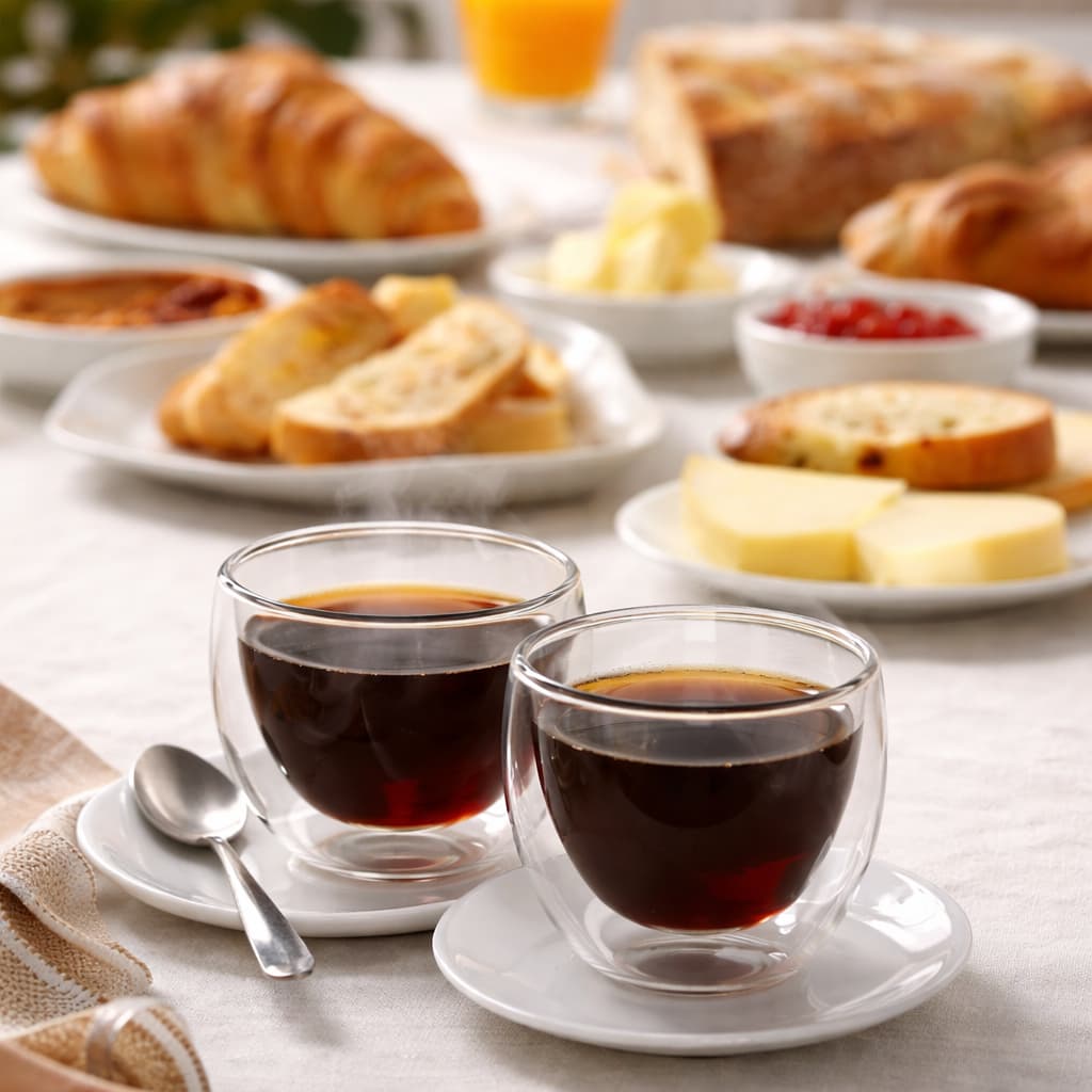 Jogo 2 Copos Vidro Borossilicato Parede Dupla 100 ml para Café Espresso Cappuccino Chá Copo Térmico Duplo Moderno