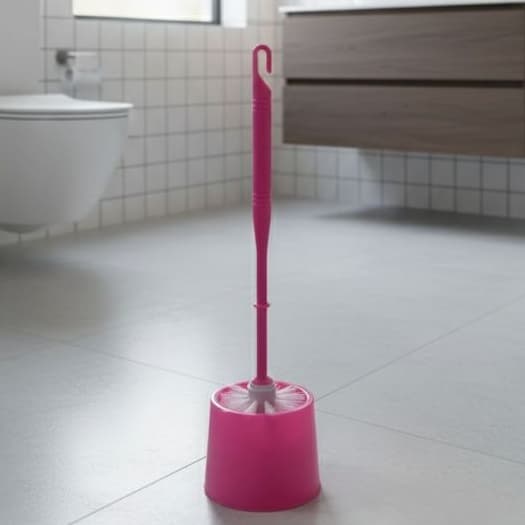 Escova Sanitária Para Banheiro Vaso Sanitário Plástico com Suporte 34cm rosa