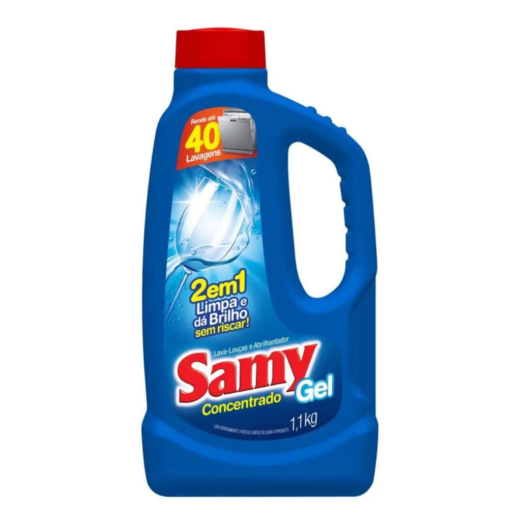 Lava Louças em Gel Concentrado Samy 1,1Kg para máquina (ENVIO IMEDIATO)