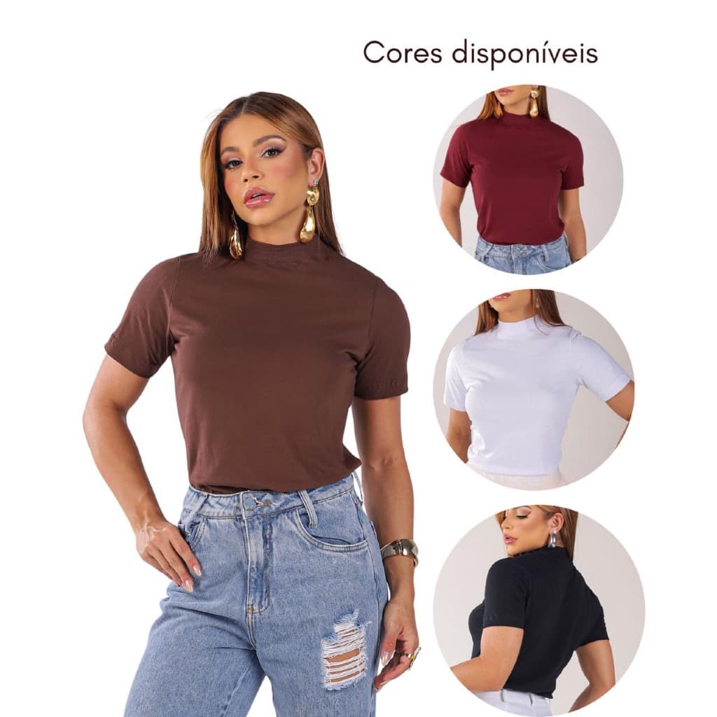 Camisetas Femininas Tshirts Básicas 100% Algodão