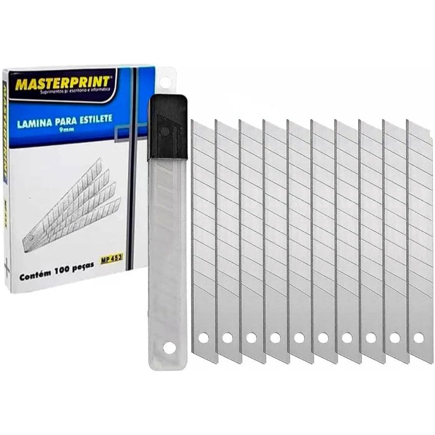 Kit 50 Lâminas Para Estilete 18mm Kit 50 Unidades De Lâminas Masterprint