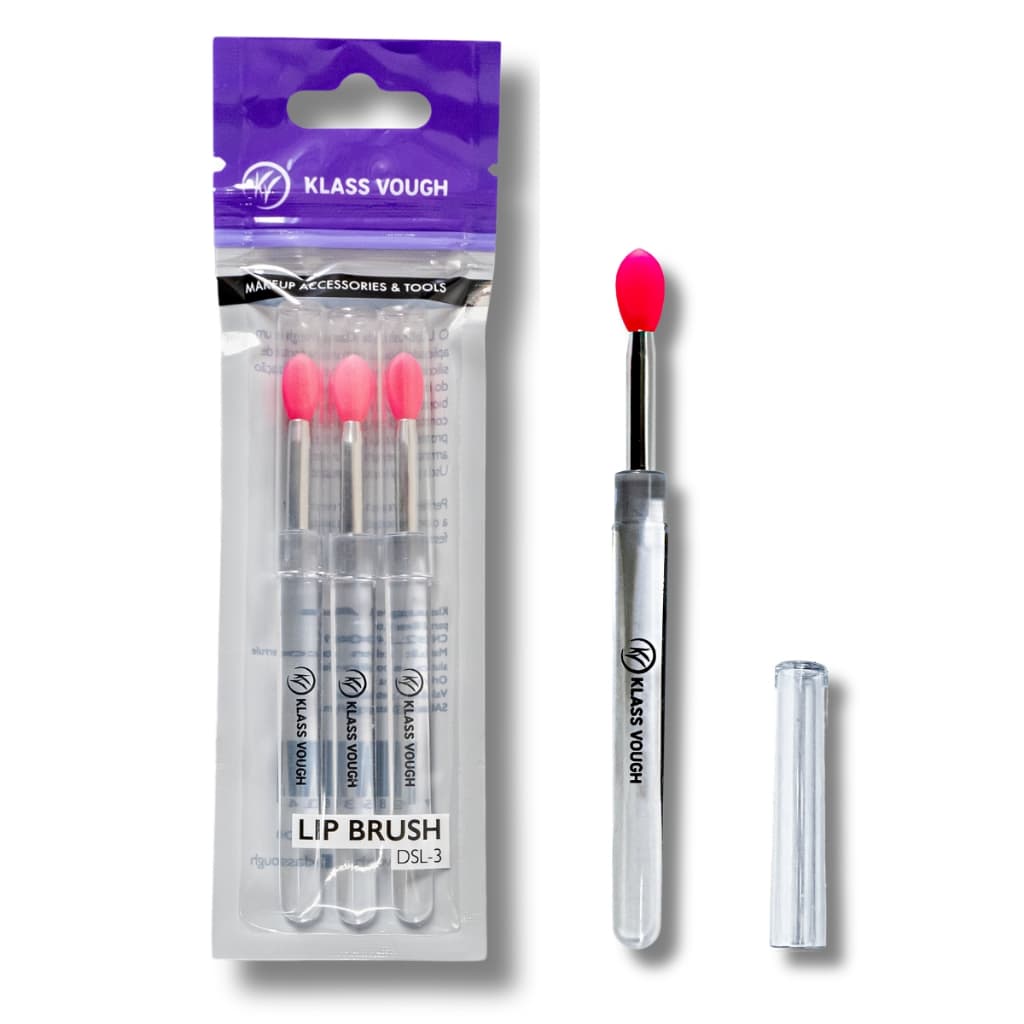 Pincel Aplicador Descartável Silicone para Lábios Boca Lip Brush com 3 Unidades Klass Vough